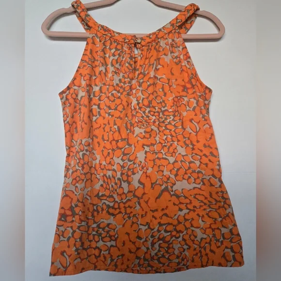 BANANA REPUBLIC Vibrant Orange Animal Print Women's Tank Top. Size M - Picture 10 of 11